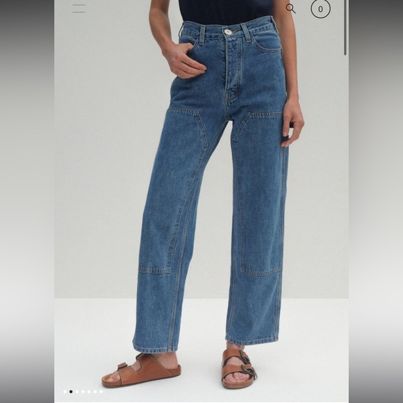 Found Jesse Kamm patchfront handy pants or 225’s in cowboy blue denim, size 6/8 - Picture 1 of 2